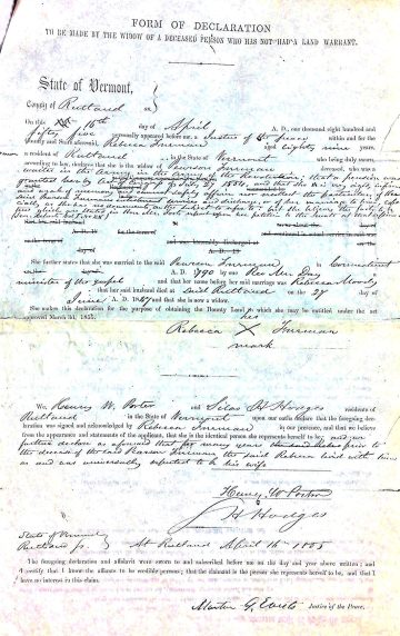 FREEMAN, Rebecca -widow petition for bounty land 2